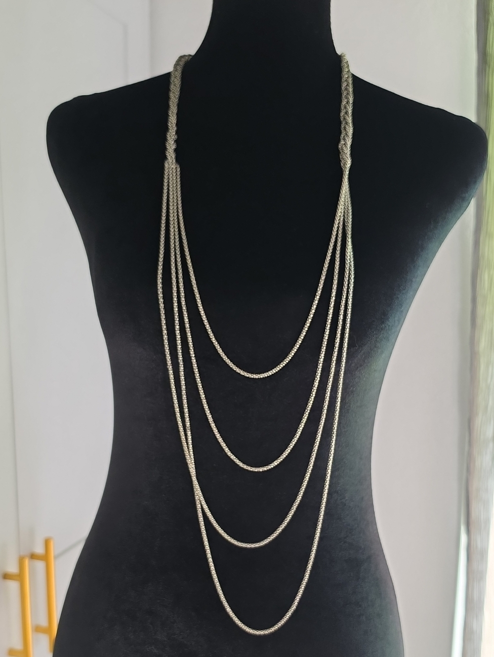 Layered Silver-Tone Rope Chain Necklace - Elegant Women’s Jewelry